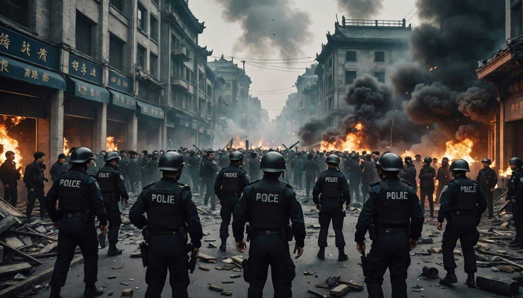 The Uprising Begins! Hundreds of Police Captured by Chinese Citizens, Explosions Like a Battlefield